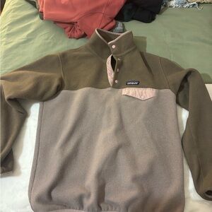 Patagonia Women's Fleece Sweater - Pink and Beige